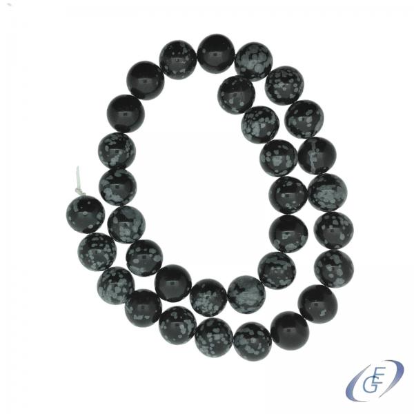 Edelsteinstrang Schneeflockenobsidian